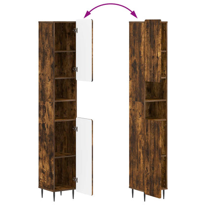 Set di Mobili da Bagno da 4 Pezzi ZWOLLE Rovere Fumo | homemem39