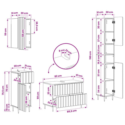 Set di Mobili da Bagno da 4 Pezzi ZWOLLE Legno antico | homemem39