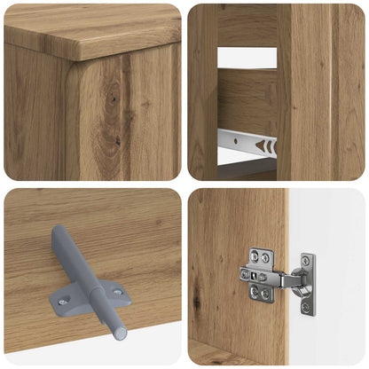 Set di Mobili da Bagno da 4 Pezzi ZWOLLE Rovere Artigianale | homemem39