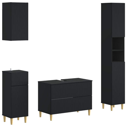 Set di Mobili da Bagno da 4 Pezzi ARNHEM Nero | homemem39