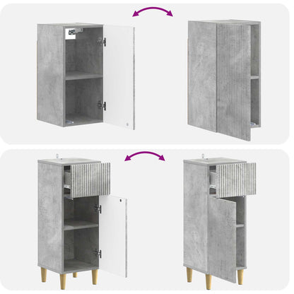 Set di Mobili da Bagno da 4 Pezzi ARNHEM Grigio Cemento | homemem39
