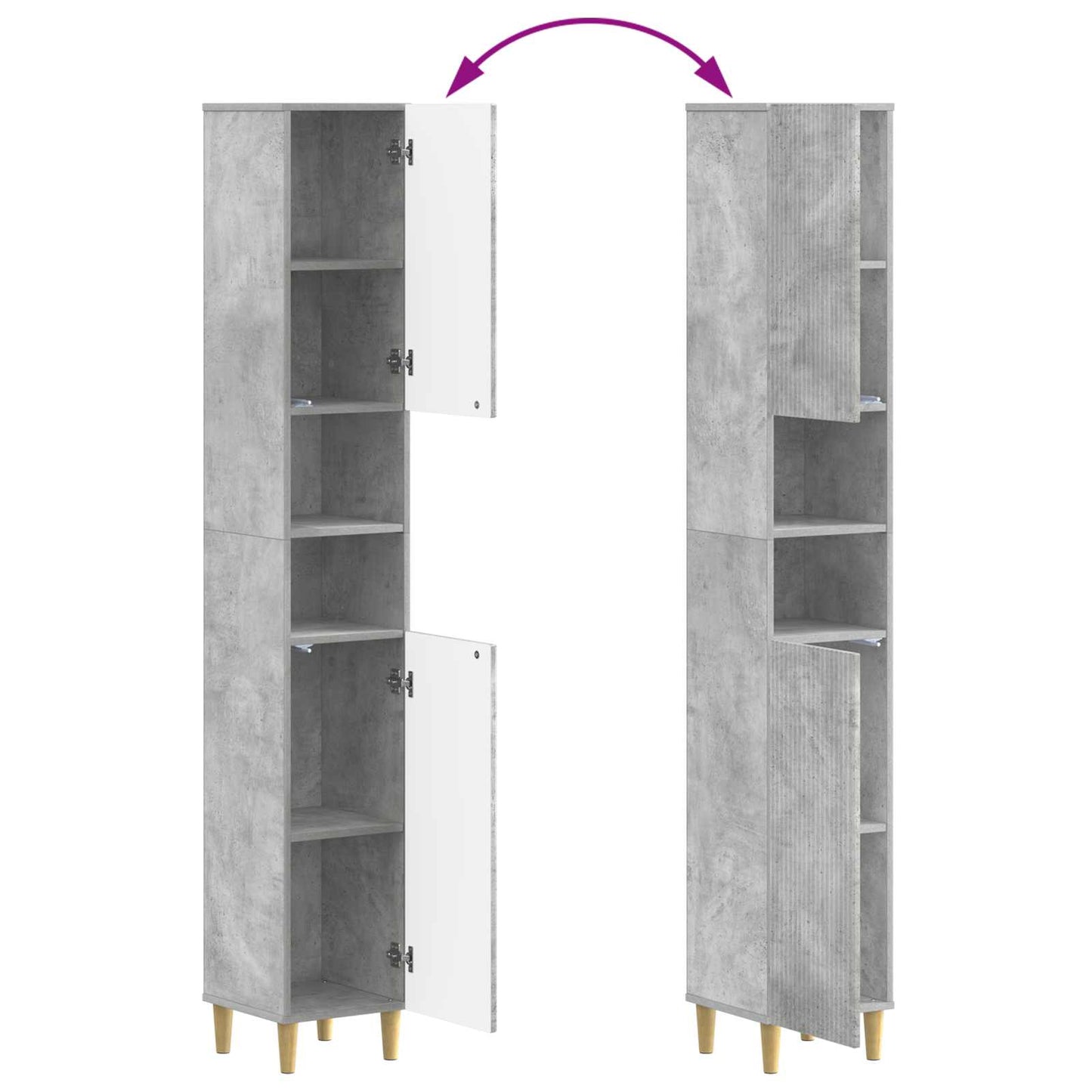 Set di Mobili da Bagno da 4 Pezzi ARNHEM Grigio Cemento | homemem39