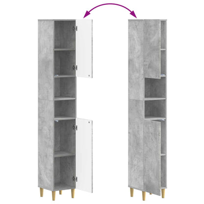 Set di Mobili da Bagno da 4 Pezzi ARNHEM Grigio Cemento | homemem39