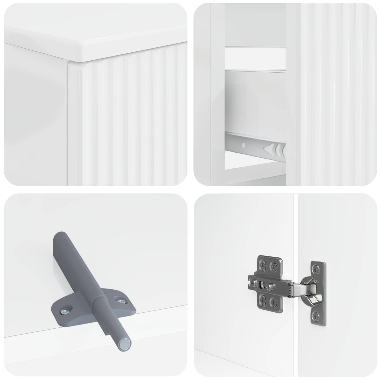 Set di Mobili da Bagno da 4 Pezzi ARNHEM Bianco Lucido | homemem39