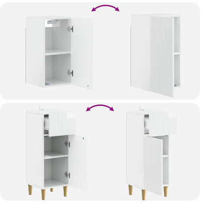 Set di Mobili da Bagno da 4 Pezzi ARNHEM Bianco Lucido | homemem39