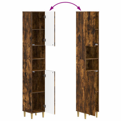Set di Mobili da Bagno da 4 Pezzi ARNHEM Rovere Fumo | homemem39