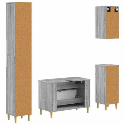 Set di Mobili da Bagno da 4 Pezzi ARNHEM Sonoma grigio | homemem39
