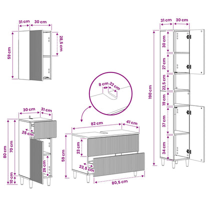 Set di Mobili da Bagno da 4 Pezzi ARNHEM Sonoma grigio | homemem39