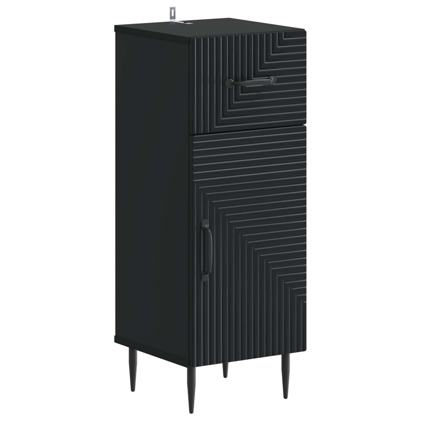 Set di Mobili da Bagno da 4 Pezzi HAARLEM Nero | homemem39