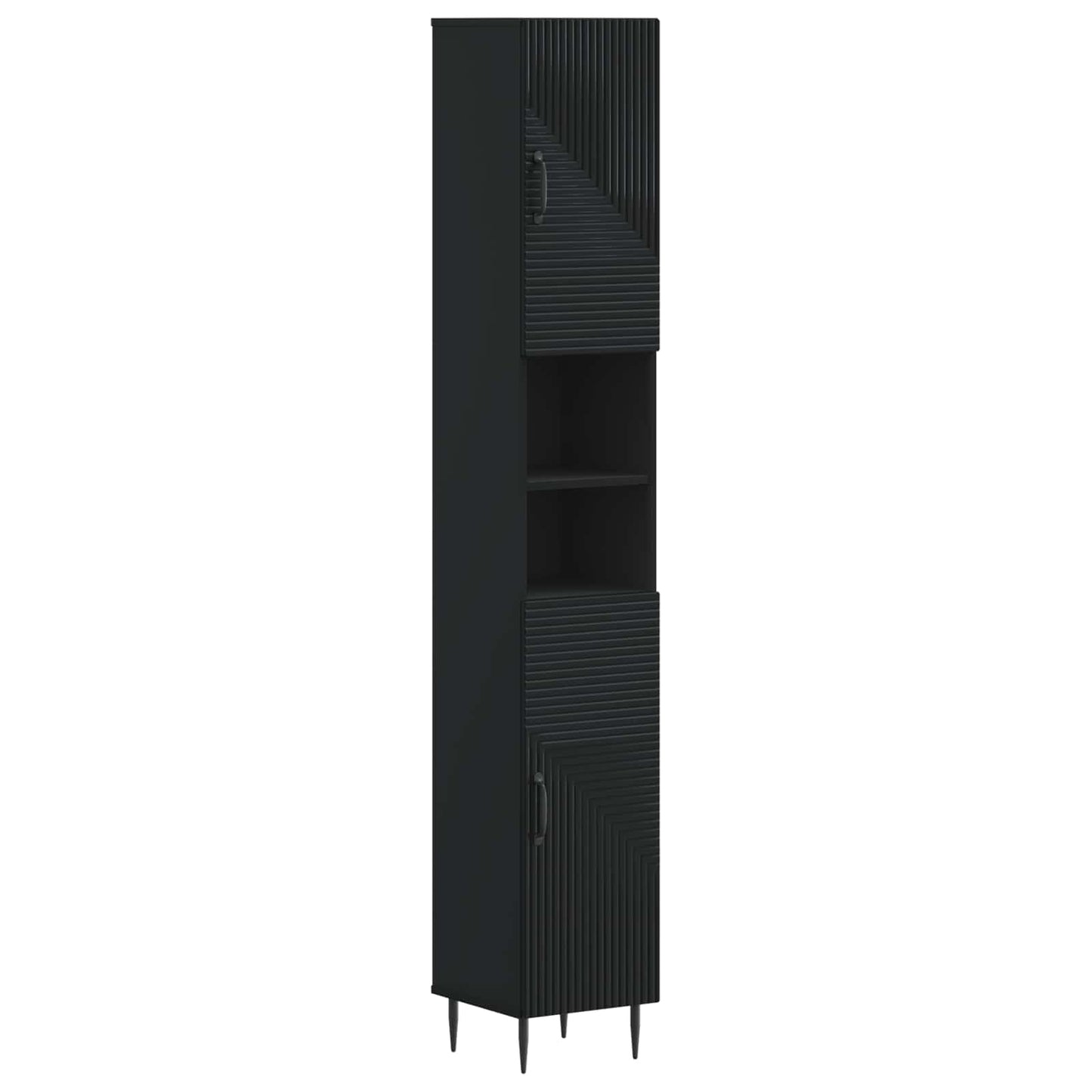 Set di Mobili da Bagno da 4 Pezzi HAARLEM Nero | homemem39
