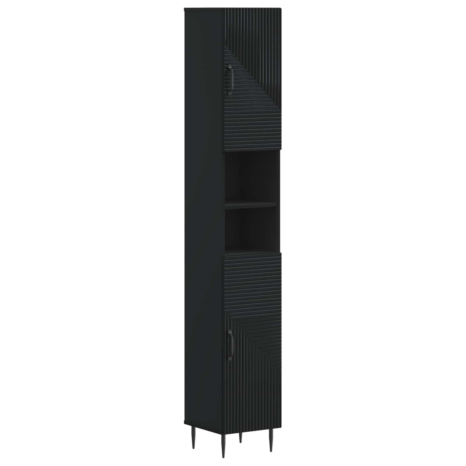 Set di Mobili da Bagno da 4 Pezzi HAARLEM Nero | homemem39