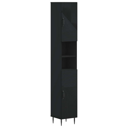 Set di Mobili da Bagno da 4 Pezzi HAARLEM Nero | homemem39