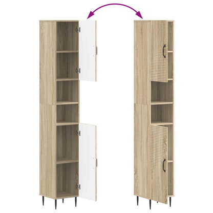 Set di Mobili da Bagno da 4 Pezzi HAARLEM Rovere Sonoma | homemem39