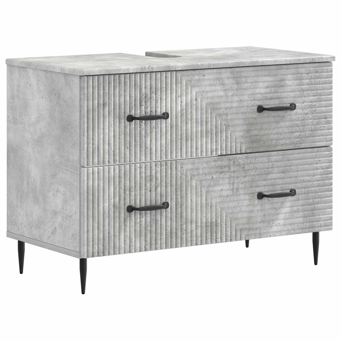 Set di Mobili da Bagno da 4 Pezzi HAARLEM Grigio Cemento | homemem39