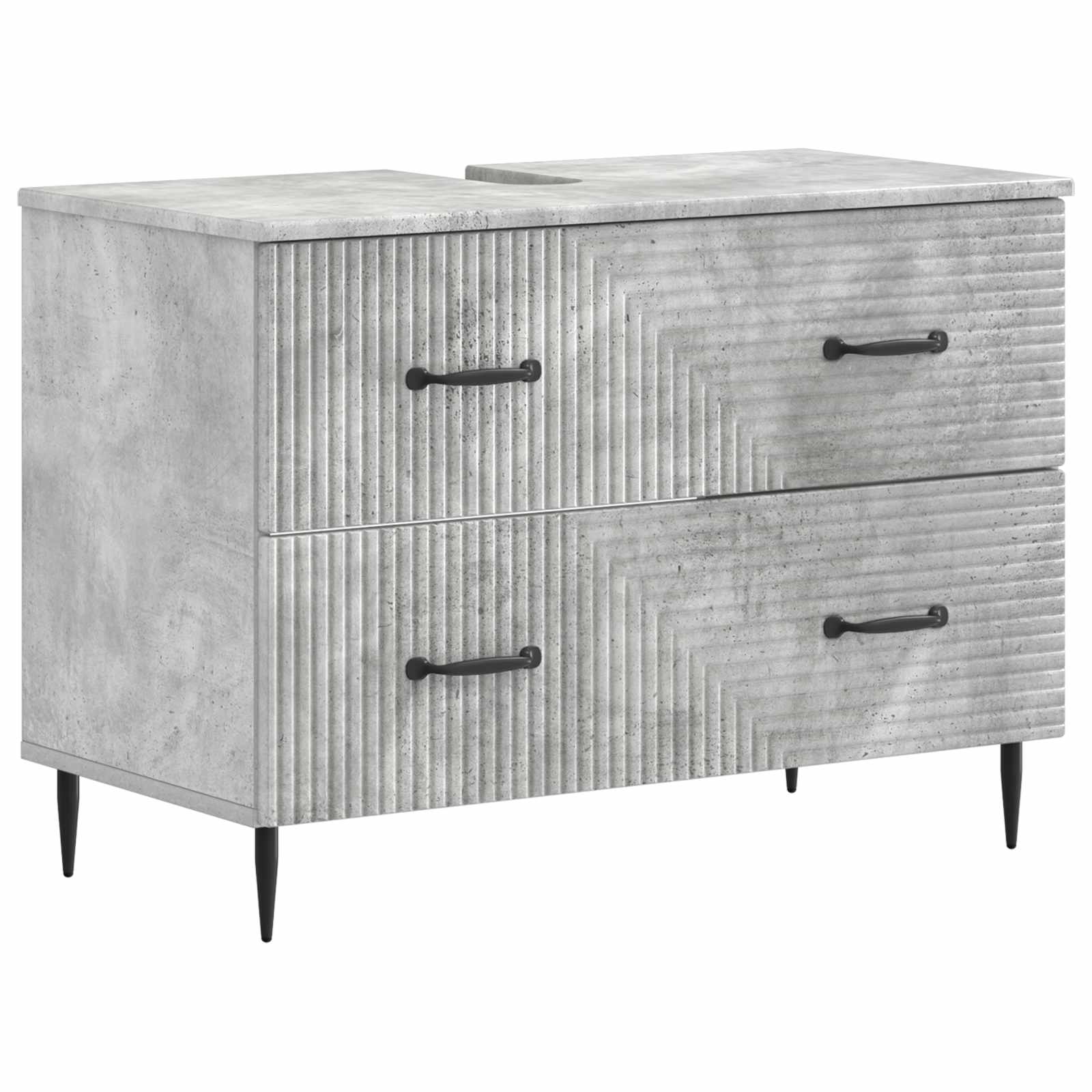 Set di Mobili da Bagno da 4 Pezzi HAARLEM Grigio Cemento | homemem39