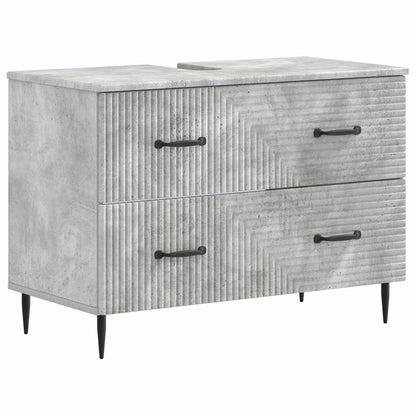 Set di Mobili da Bagno da 4 Pezzi HAARLEM Grigio Cemento | homemem39