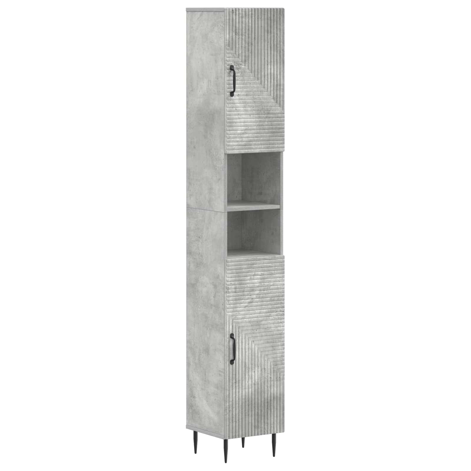 Set di Mobili da Bagno da 4 Pezzi HAARLEM Grigio Cemento | homemem39