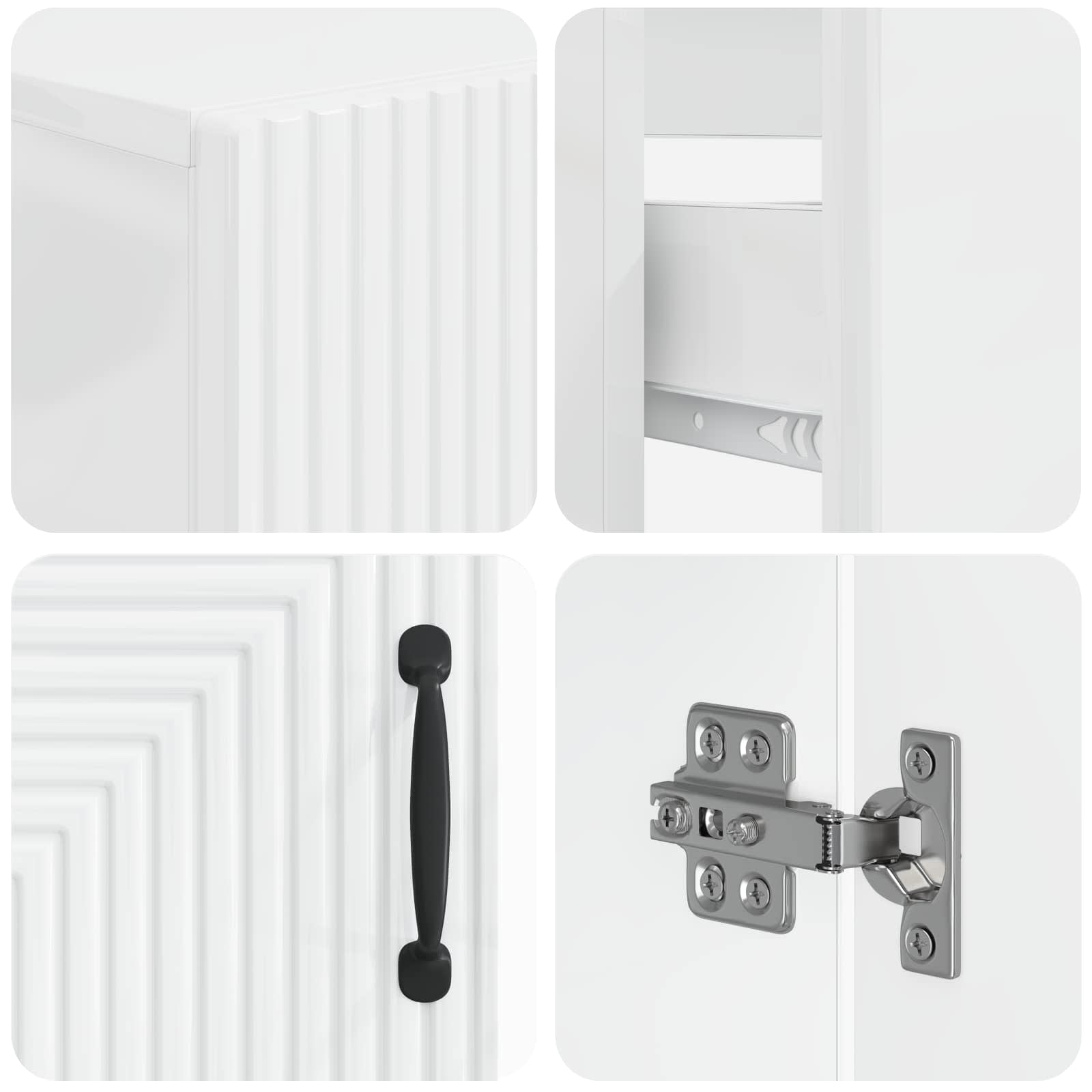 Set di Mobili da Bagno da 4 Pezzi HAARLEM Bianco Lucido | homemem39
