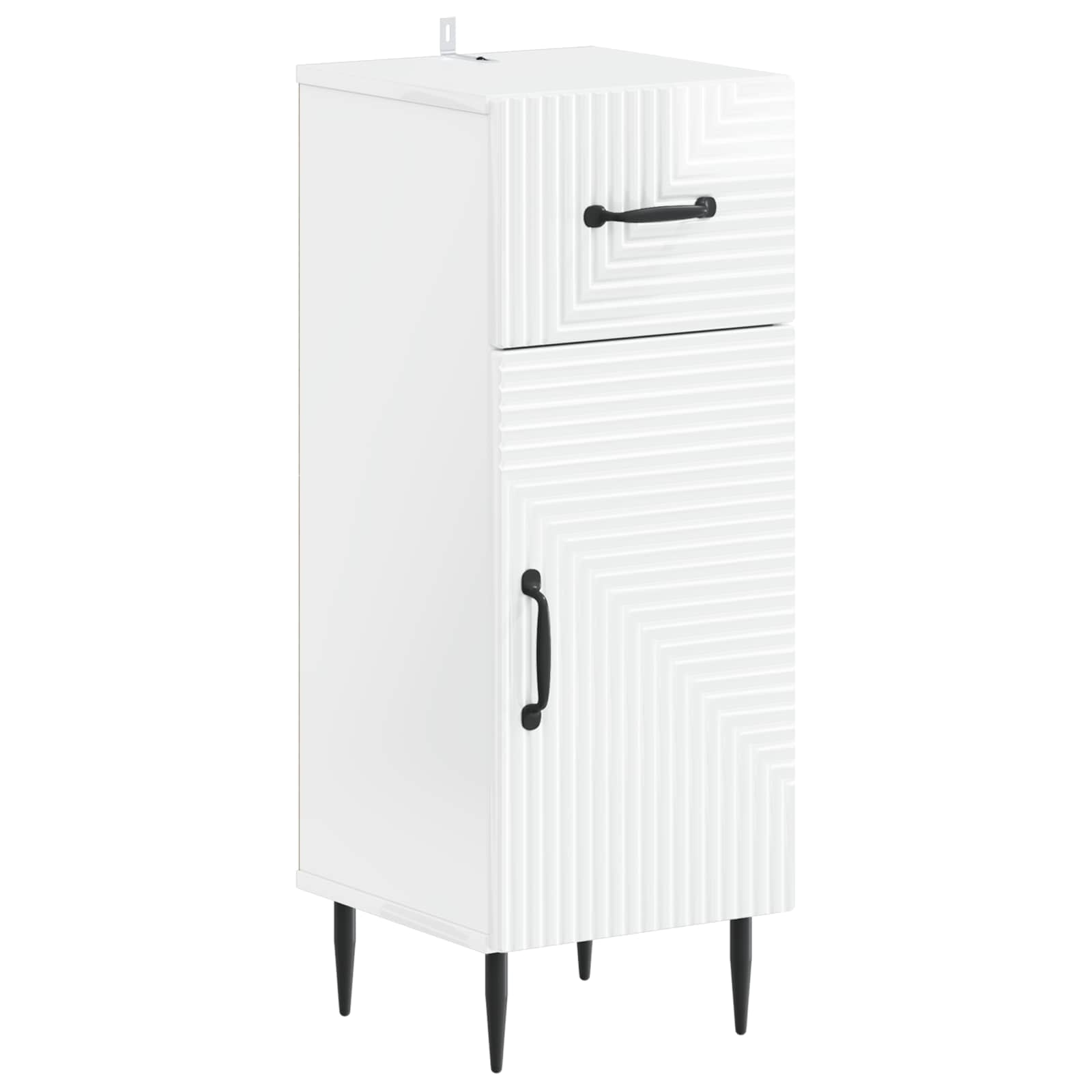 Set di Mobili da Bagno da 4 Pezzi HAARLEM Bianco Lucido | homemem39
