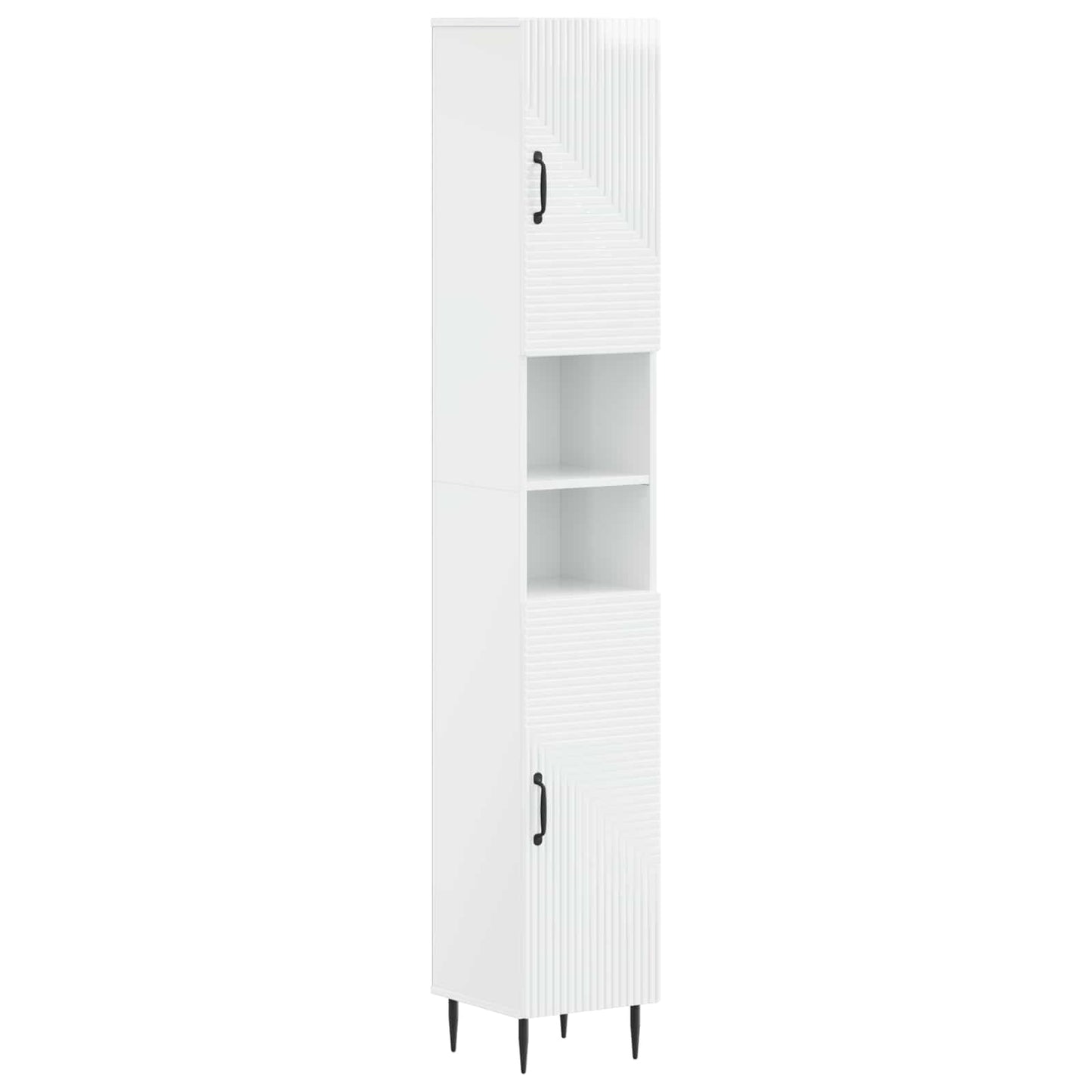 Set di Mobili da Bagno da 4 Pezzi HAARLEM Bianco Lucido | homemem39