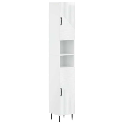 Set di Mobili da Bagno da 4 Pezzi HAARLEM Bianco Lucido | homemem39