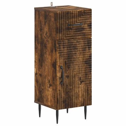 Set di Mobili da Bagno da 4 Pezzi HAARLEM Rovere Fumo | homemem39