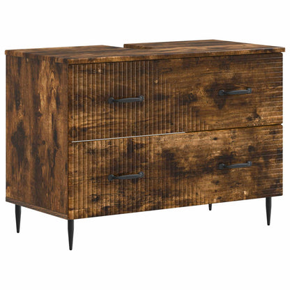 Set di Mobili da Bagno da 4 Pezzi HAARLEM Rovere Fumo | homemem39