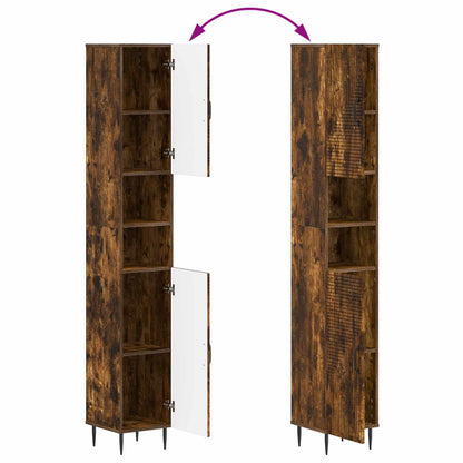 Set di Mobili da Bagno da 4 Pezzi HAARLEM Rovere Fumo | homemem39