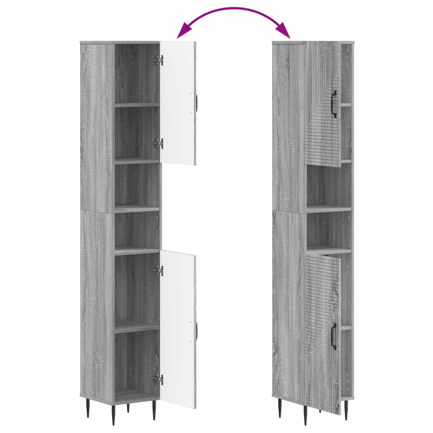 Set di Mobili da Bagno da 4 Pezzi HAARLEM Sonoma grigio | homemem39