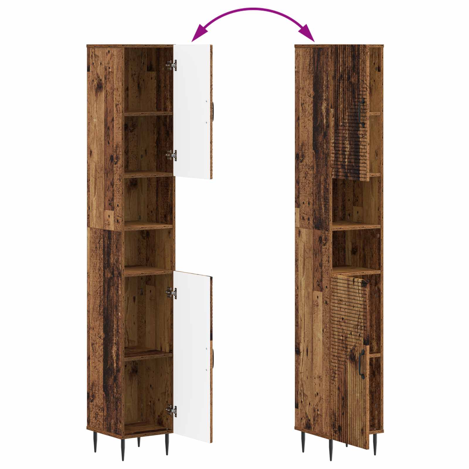 Set di Mobili da Bagno da 4 Pezzi HAARLEM Legno antico | homemem39