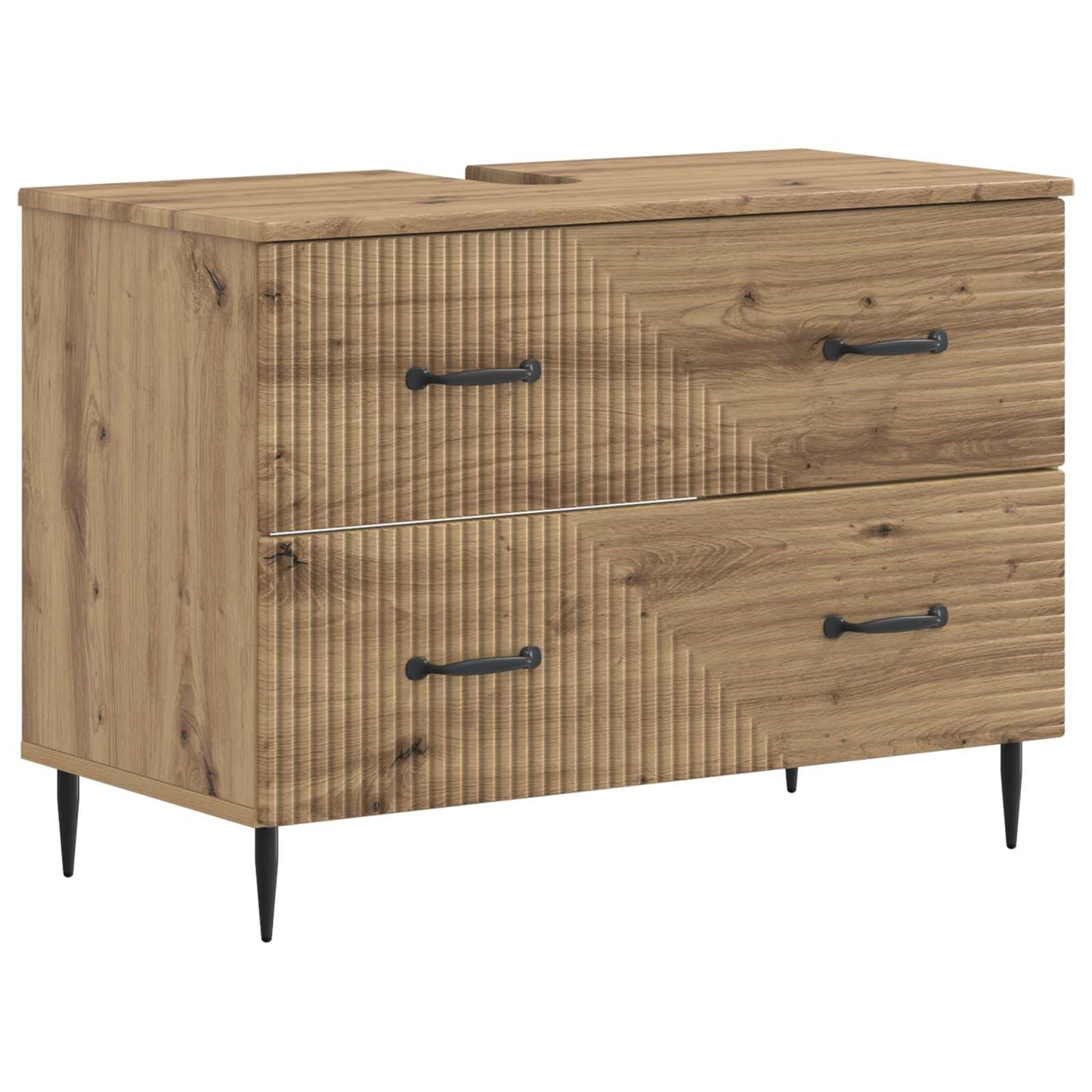 Set di Mobili da Bagno da 4 Pezzi HAARLEM Rovere Artigianale | homemem39