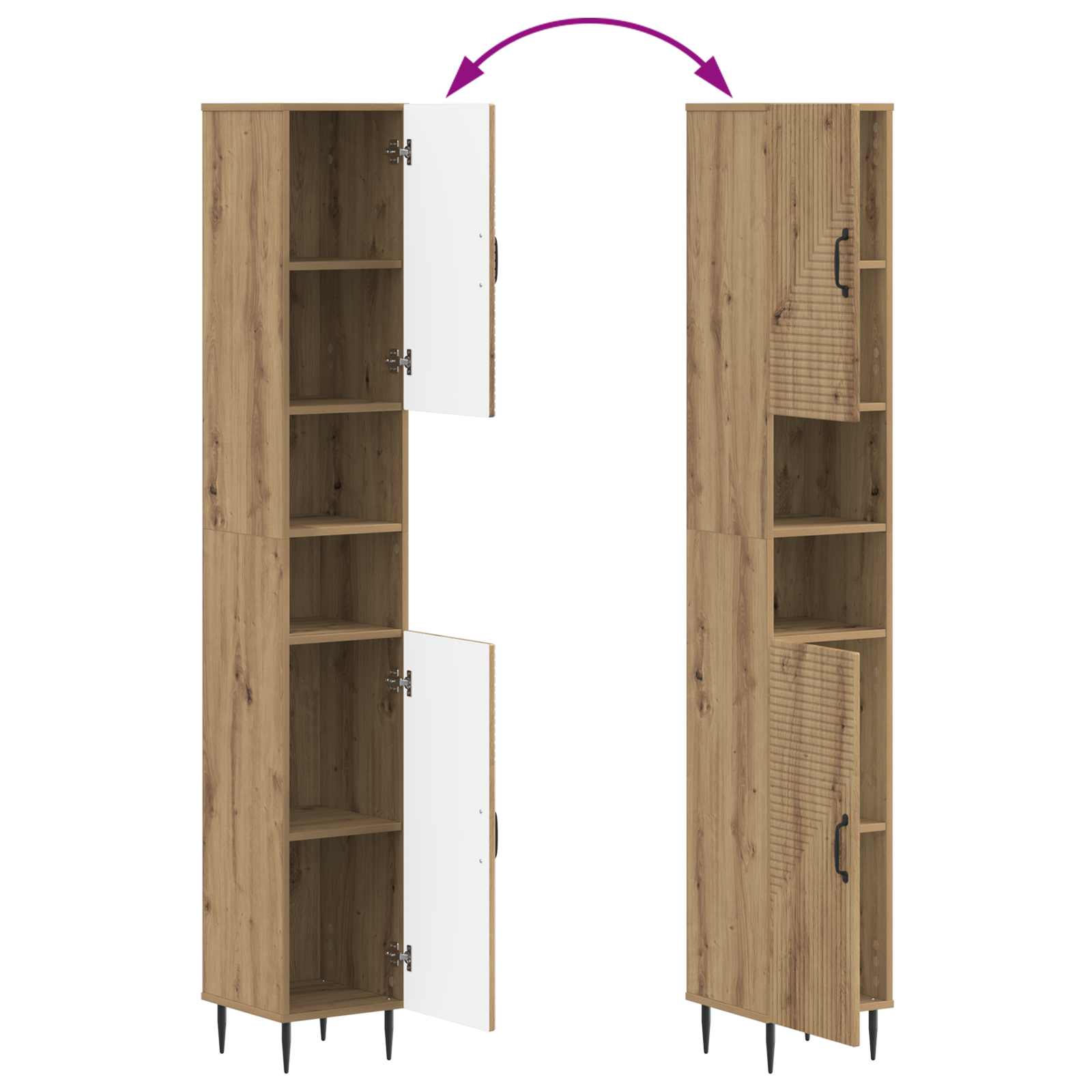 Set di Mobili da Bagno da 4 Pezzi HAARLEM Rovere Artigianale | homemem39