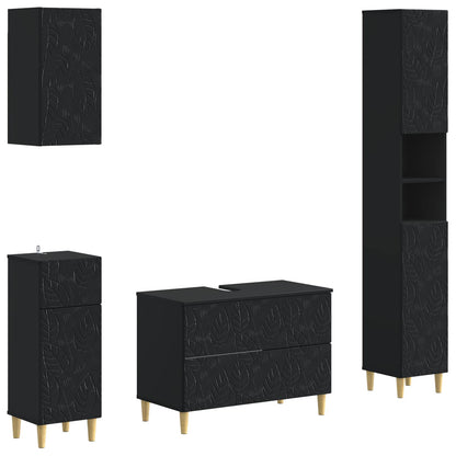 Set di Mobili da Bagno da 4 Pezzi DELFT Nero | homemem39