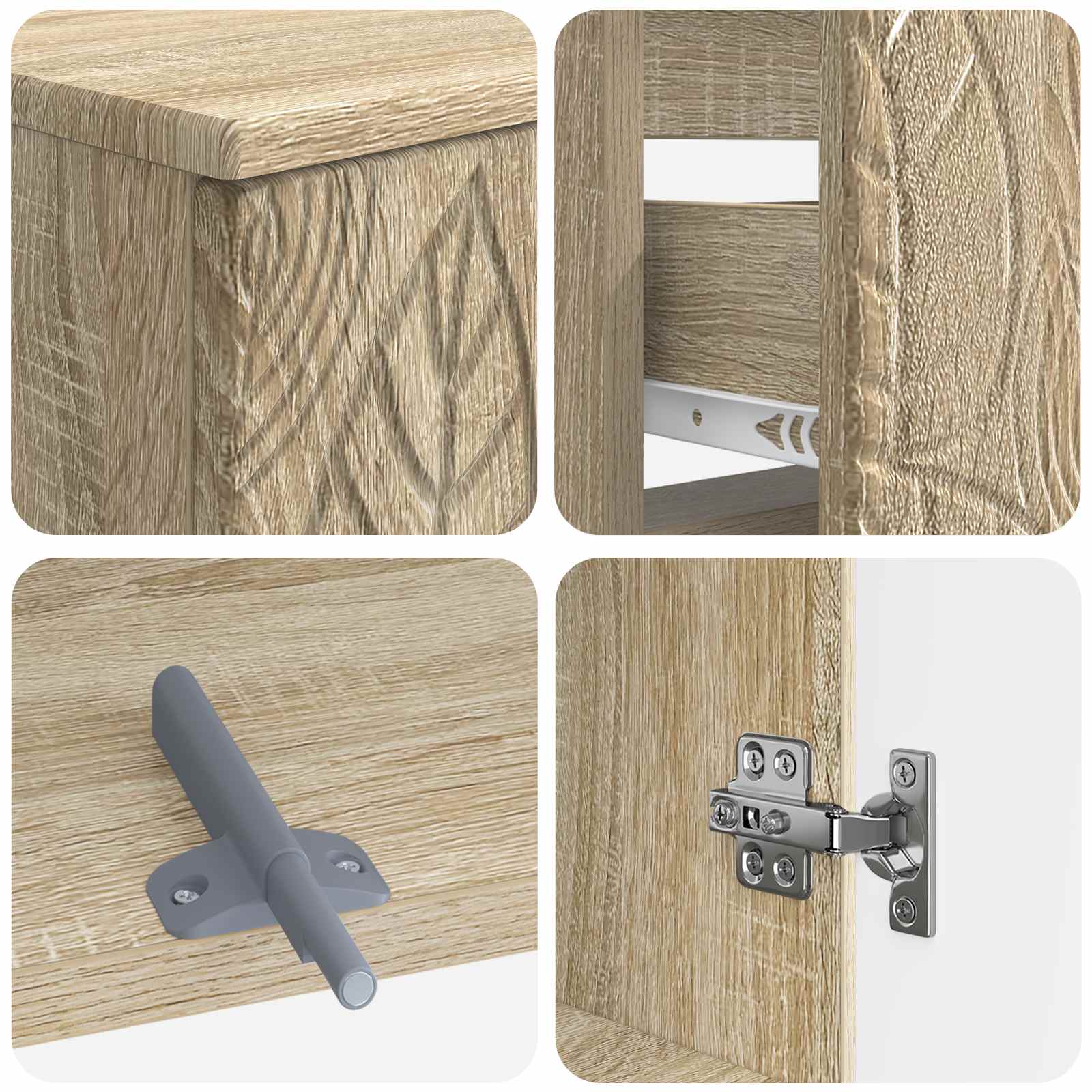 Set di Mobili da Bagno da 4 Pezzi DELFT Rovere Sonoma | homemem39