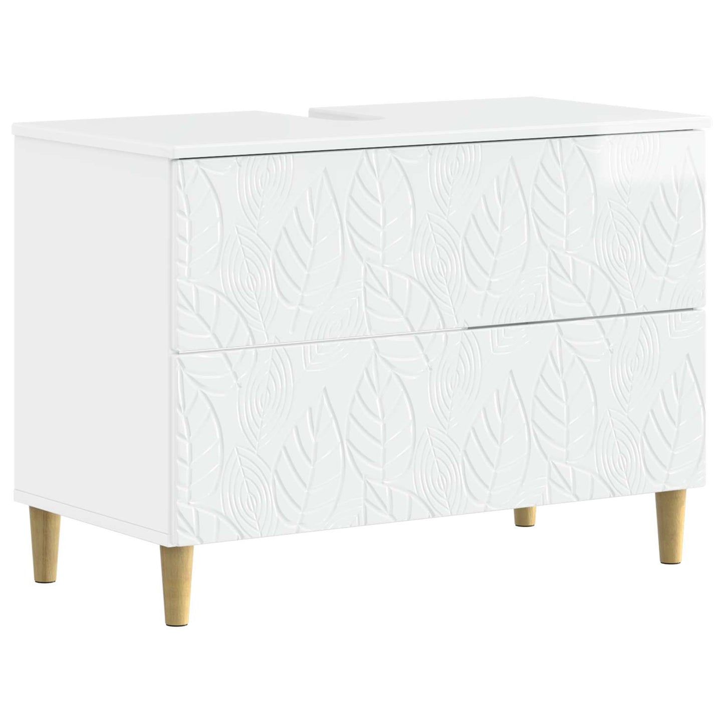 Set di Mobili da Bagno da 4 Pezzi DELFT Bianco Lucido