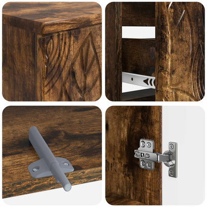 Set di Mobili da Bagno da 4 Pezzi DELFT Rovere Fumo