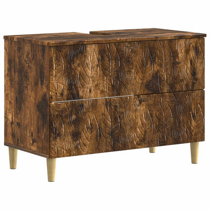 Set di Mobili da Bagno da 4 Pezzi DELFT Rovere Fumo