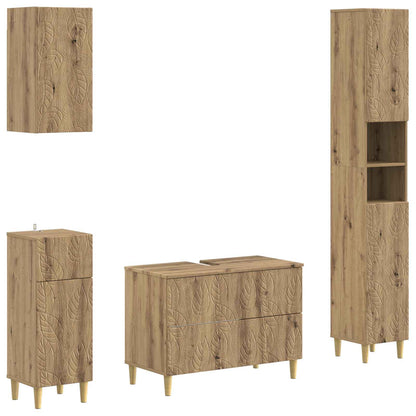 Set di Mobili da Bagno da 4 Pezzi DELFT Rovere Artigianale