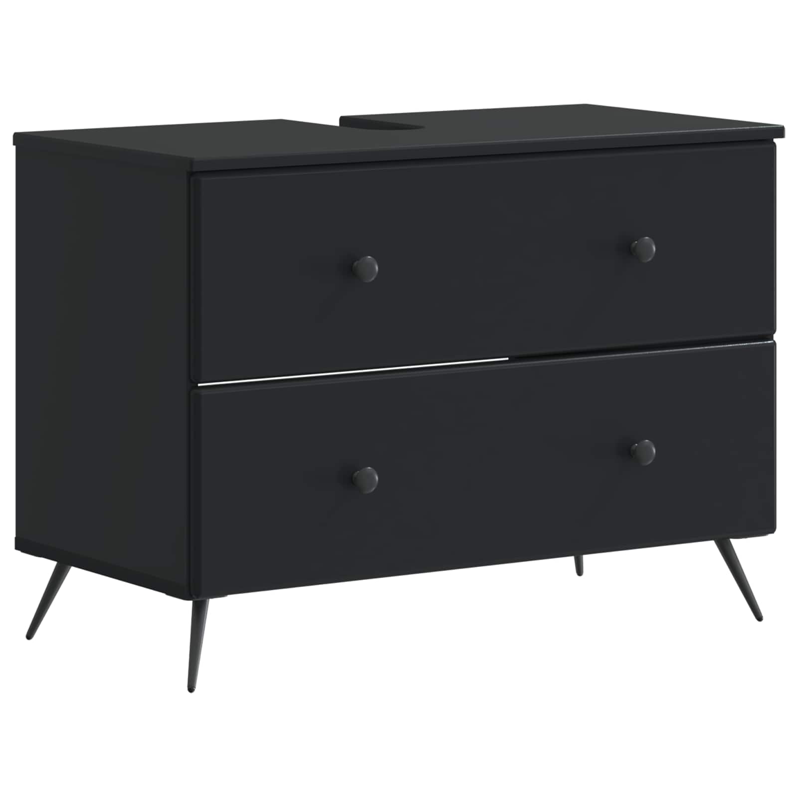 Set di Mobili da Bagno da 4 Pezzi BREDA Nero | homemem39