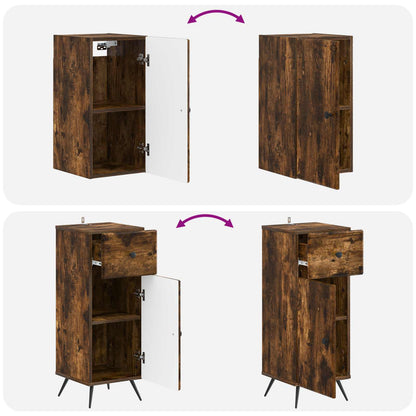 Set di Mobili da Bagno da 4 Pezzi BREDA Rovere Fumo | homemem39