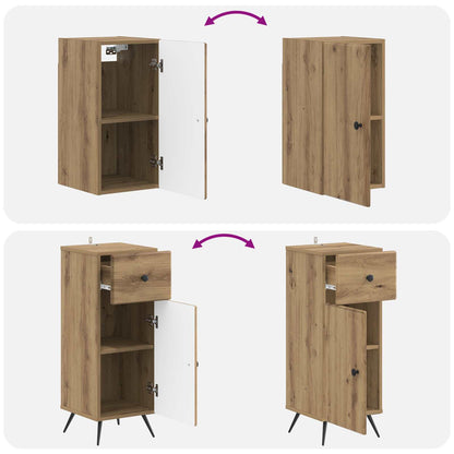 Set di Mobili da Bagno da 4 Pezzi BREDA Rovere Artigianale | homemem39