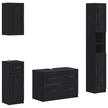 Set di Mobili da Bagno da 4 Pezzi UTRECHT Nero | homemem39