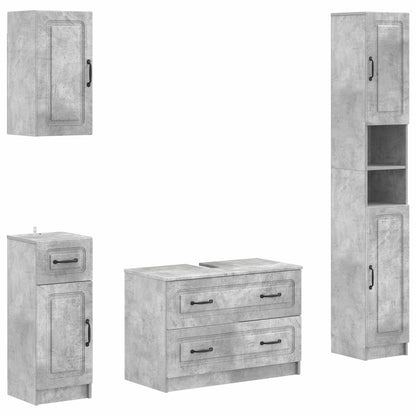 Set di Mobili da Bagno da 4 Pezzi UTRECHT Grigio Cemento | homemem39