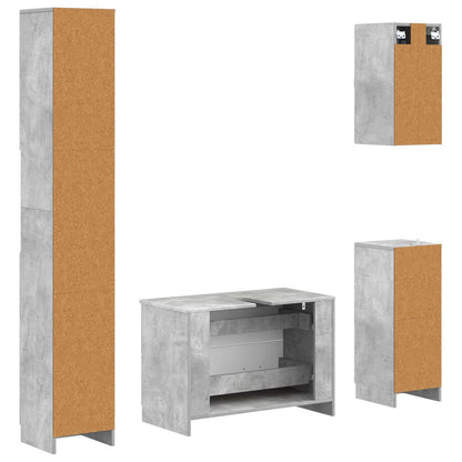 Set di Mobili da Bagno da 4 Pezzi UTRECHT Grigio Cemento | homemem39