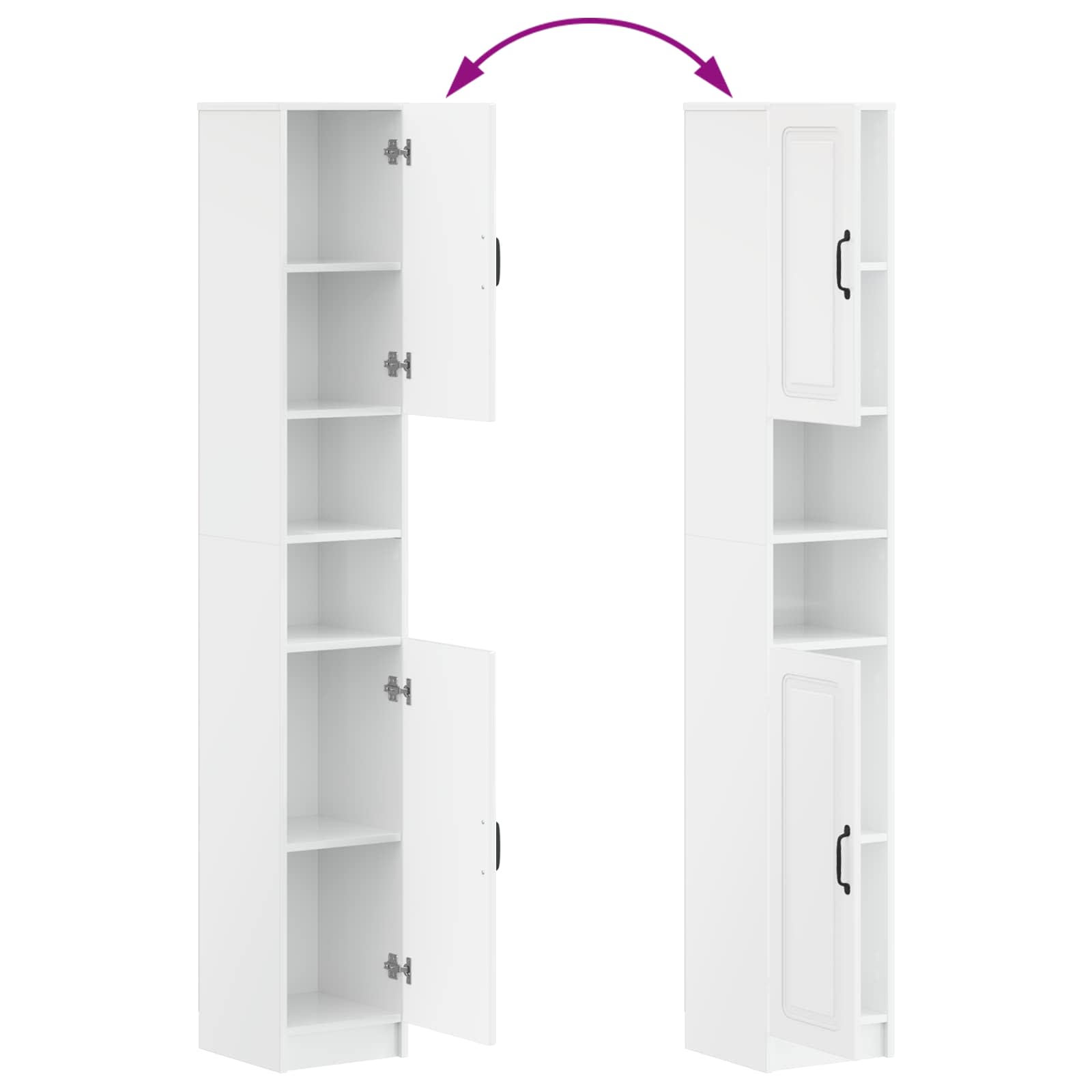 Set di Mobili da Bagno da 4 Pezzi UTRECHT Bianco Lucido | homemem39