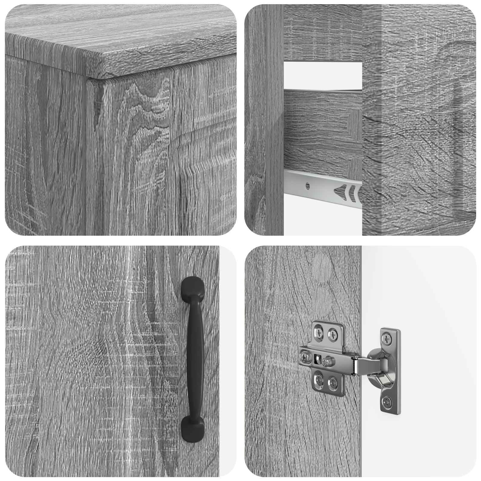 Set di Mobili da Bagno da 4 Pezzi UTRECHT Sonoma grigio | homemem39