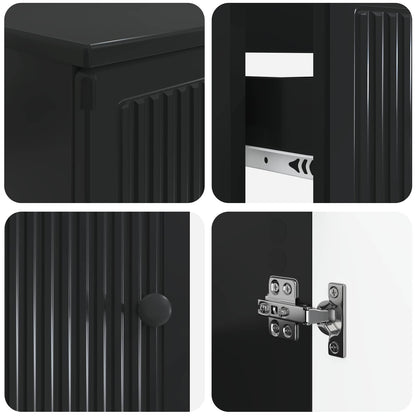 Set di Armadi da Bagno da 2 Pezzi EDE Nero Legno ingegnerizzato | homemem39