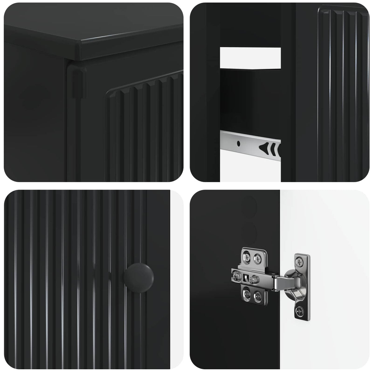 Set di armadietti da bagno in 3 pezzi EDE Nero