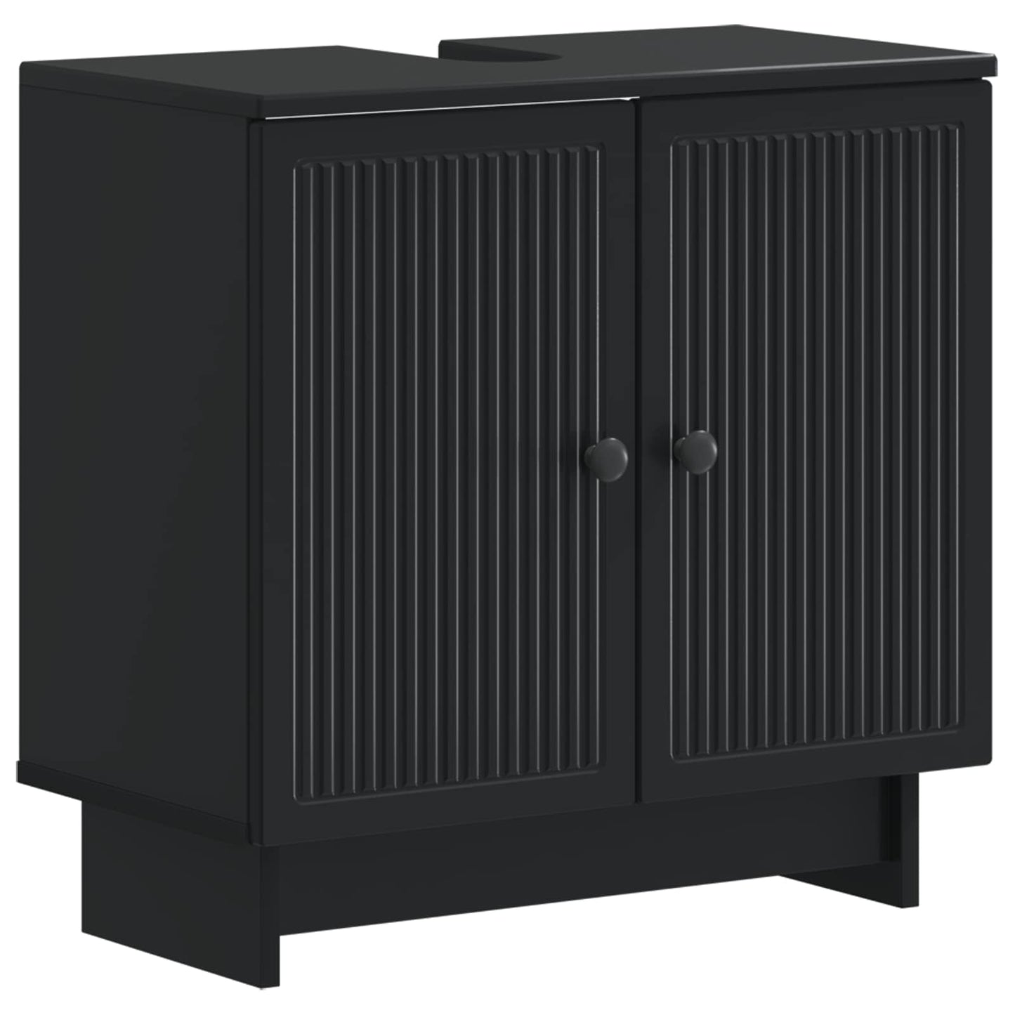 Set di Armadi da Bagno da 2 Pezzi EDE Nero Legno ingegnerizzato | homemem39