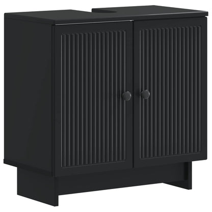 Set di Armadi da Bagno da 2 Pezzi EDE Nero Legno ingegnerizzato | homemem39